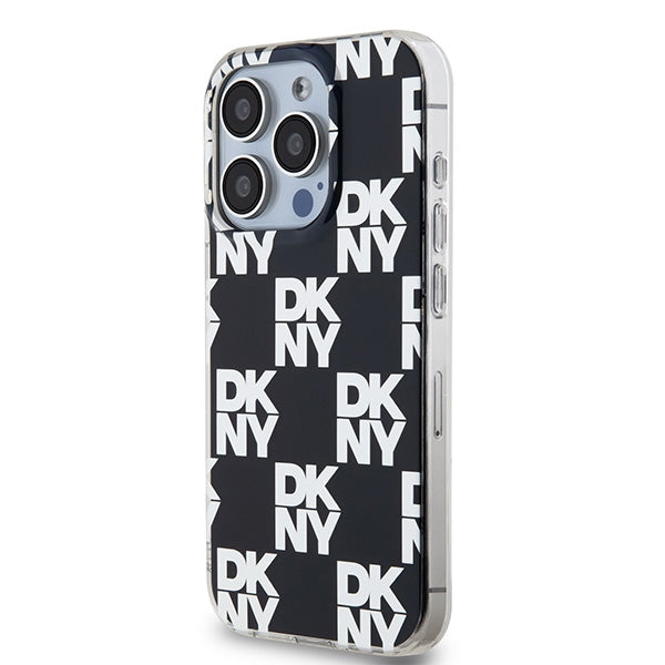 DKNY IML Checkered Mono Pattern case for iPhone 15 Pro Max - black