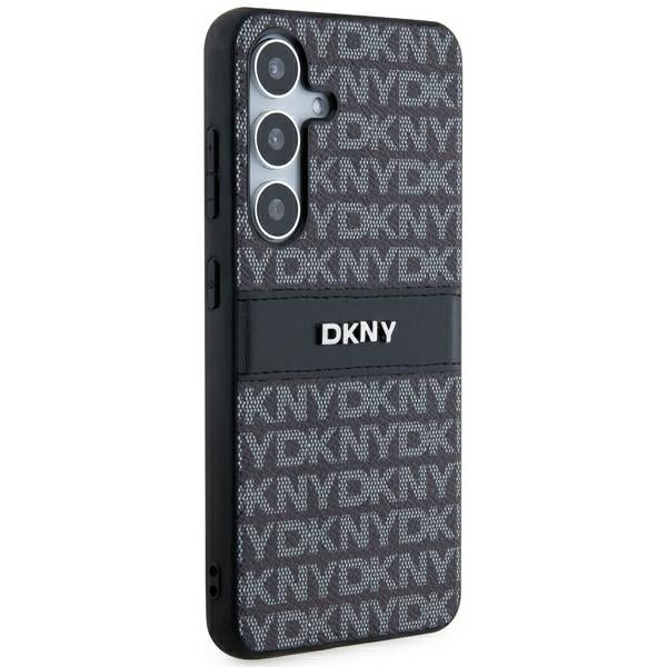 DKNY Leather Mono Stripe &amp; Metal Logo case for Samsung Galaxy S24+ - black