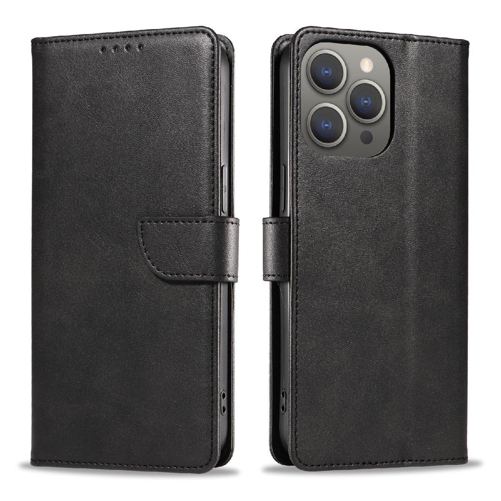 Leather Book Case for iPhone 16 Pro - black