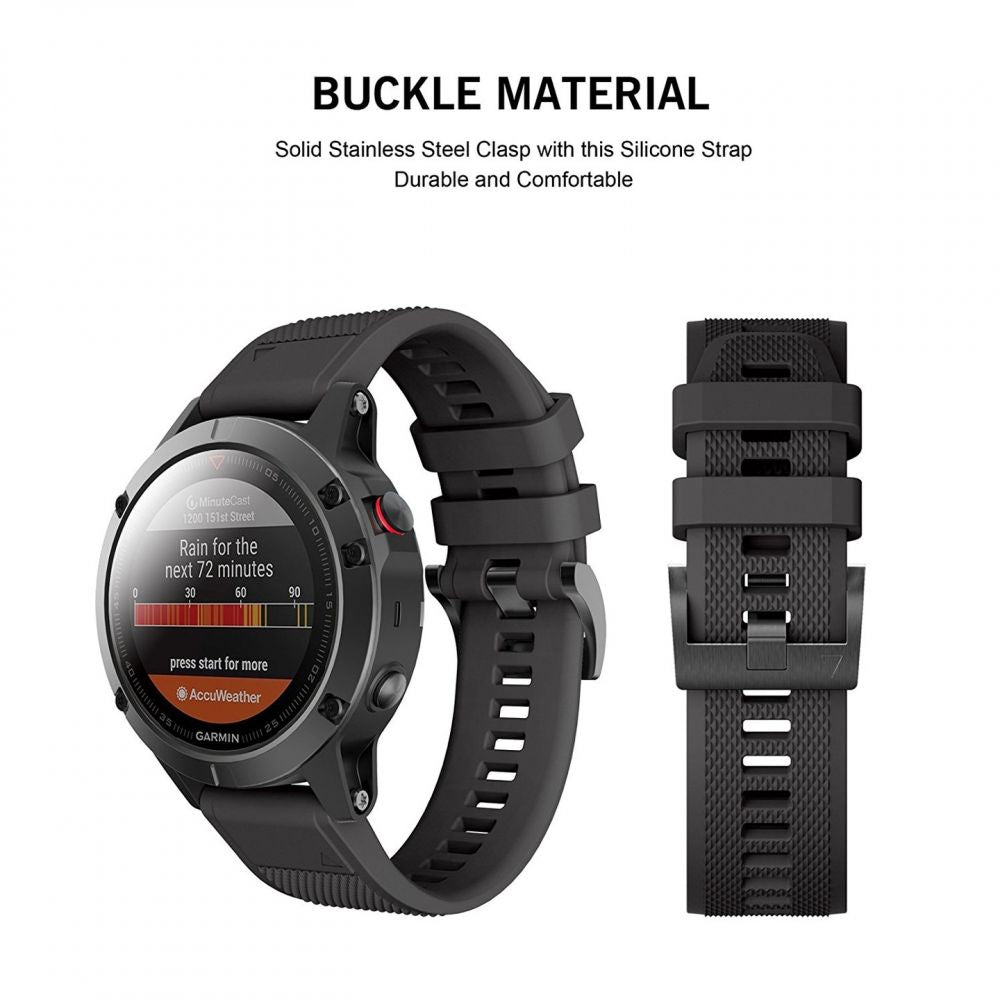 „Tech-Protect Smooth“ dirželis, skirtas „Garmin Fenix ​​3 / 5X / 3HR / 5X Plus / 6X / 6X Pro / 7X“ – juodas