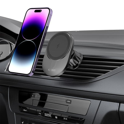 Tech-Protect MM15W-V1 Car Phone Holder with MagSafe 15W Wireless Charger for Cockpit/Air Vent - Black