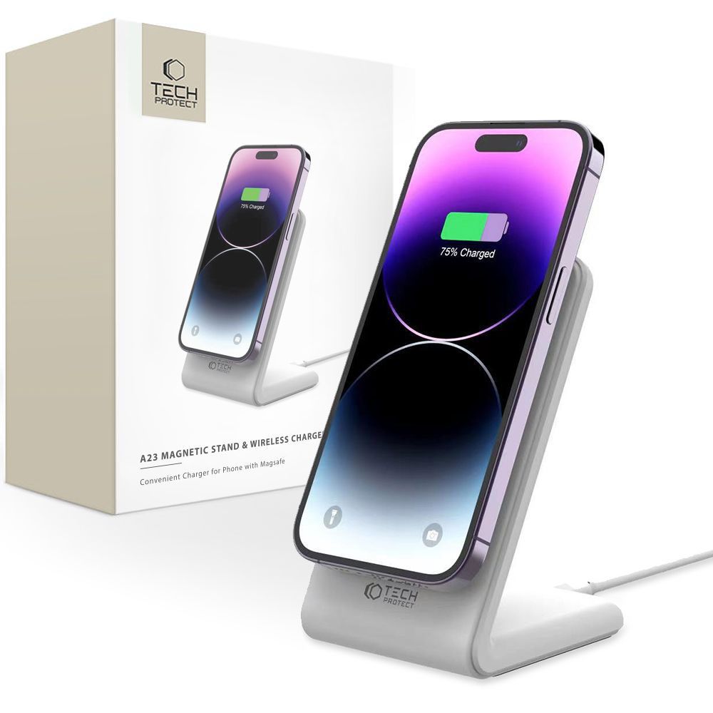 Tech-Protect QI15W-A23 MagSafe 15W inductive charger in the form of a stand - white