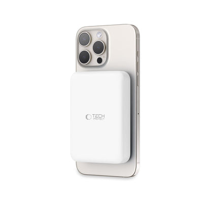 Tech-Protect LifeMag PB11 Powerbank with MagSafe 10000mAh 15W USB-C port - white + USB-C cable