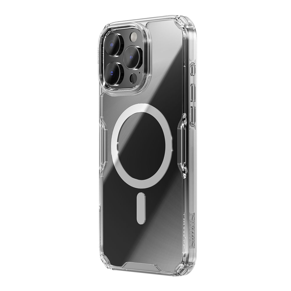 Nillkin Nature Pro Magnetic Case with MagSafe for iPhone 16 - Transparent & White