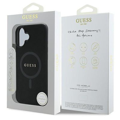 Guess Saffiano Classic Logo MagSafe iPhone 16 Plus Case - Black