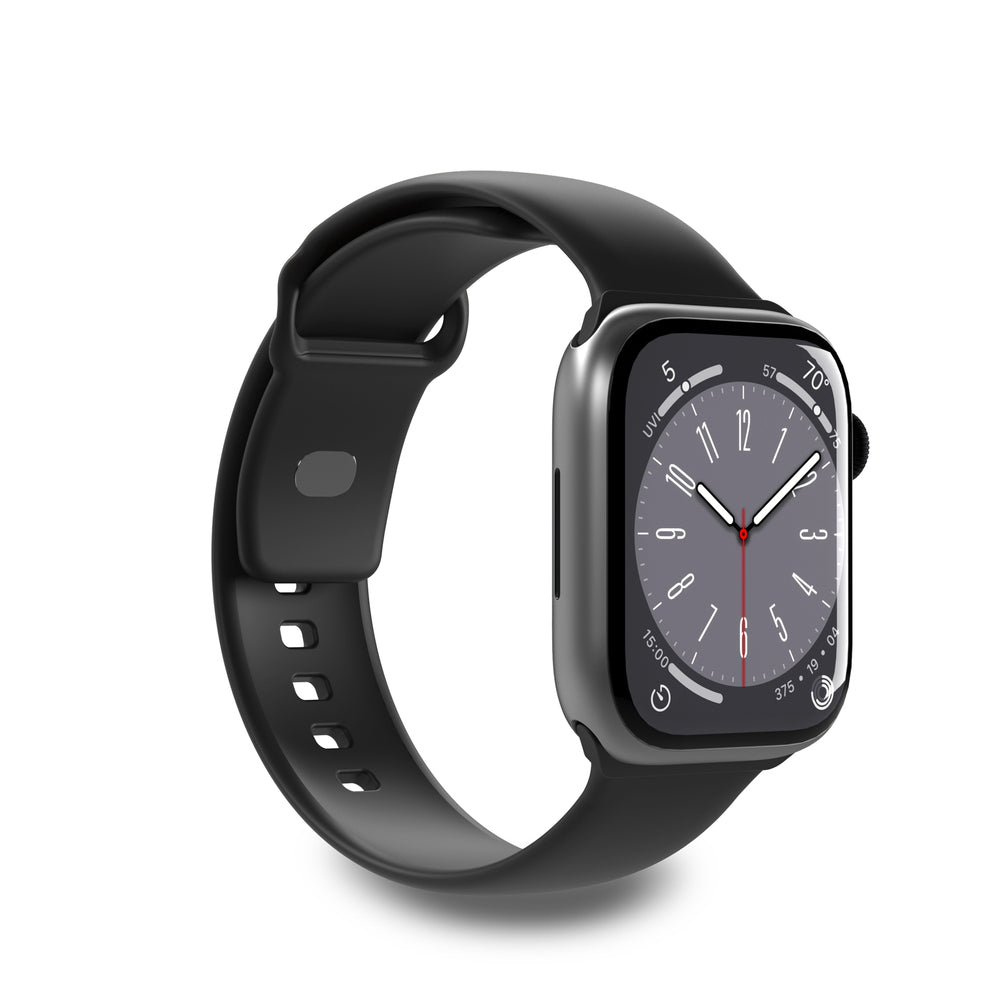 „Puro Icon“ silikoninis dirželis „Apple Watch 42 / 44 / 45 / 49 mm“ – juodas (2 vnt.)