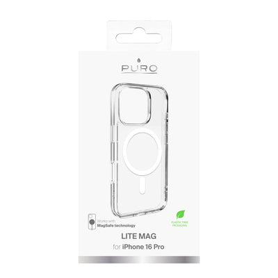 Puro Lite Mag MagSafe Silicone Case for iPhone 16 Pro - Transparent