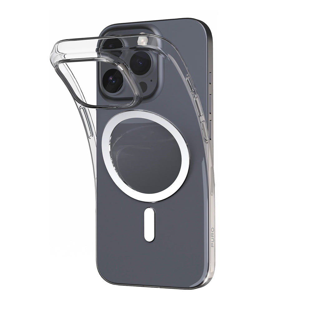 „Puro 03 Mag MagSafe“ silikoninis dėklas, skirtas „iPhone 16 Pro“ – skaidrus