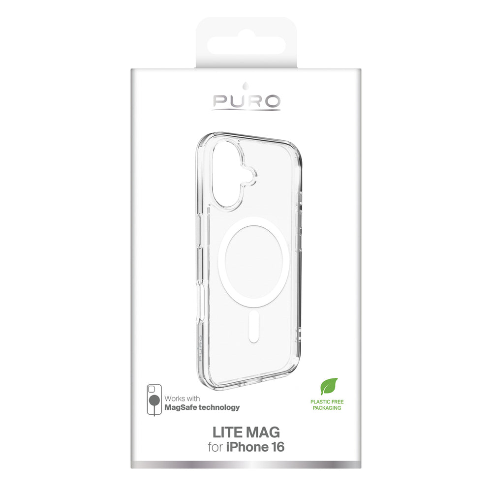 Puro Lite Mag MagSafe Silicone Case for iPhone 16 - Transparent