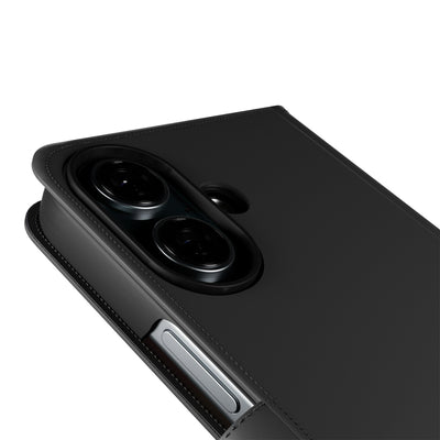 Puro Wallet Detachable MagSafe 2in1 PU Leather Case with Flap and Wallet for iPhone 16 - Black