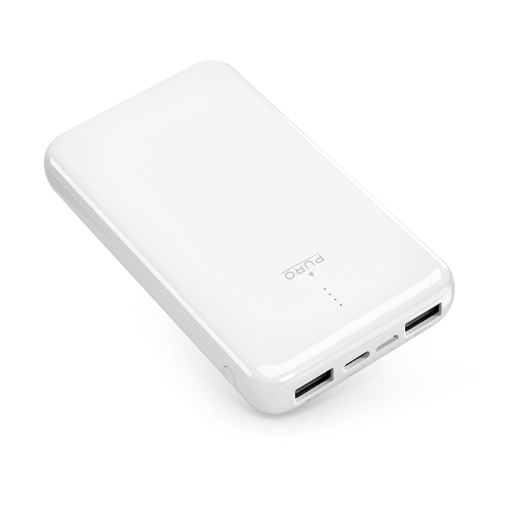 Powerbank Puro White 10000mAh 12W 2xUSB-A + USB-C - white