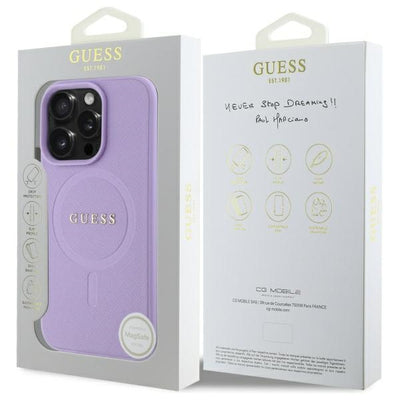Guess Saffiano MagSafe iPhone 16 Pro Max Case - Purple