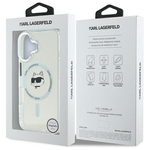 Karl Lagerfeld IML Metal Choupette Head MagSafe case for iPhone 16 Plus - white