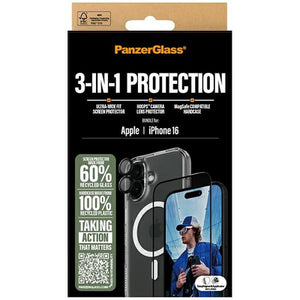PanzerGlass Bundle 3in1 iPhone 16 6.1" D3O Hardcase + Screen Protector UWF+ Lens B1291+2861+1283
