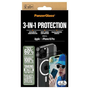 PanzerGlass Bundle 3in1 iPhone 16 Pro 6.3" D3O Hardcase + Screen Protector UWF+ Lens B1292+2862+1284