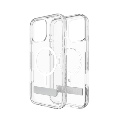ZAGG Crystal Palace Snap Kickstand MagSafe Case with Stand for iPhone 16 Pro Max - Clear