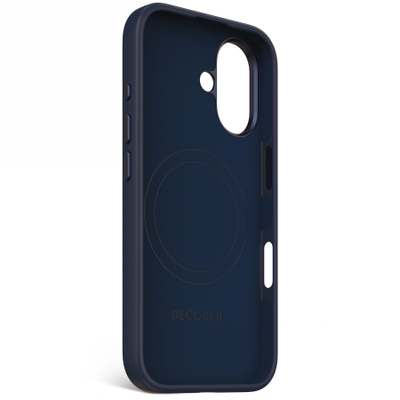 Decoded AntiMicrobial Silicone Backcover Case with MagSafe for iPhone 16 - Navy Blue