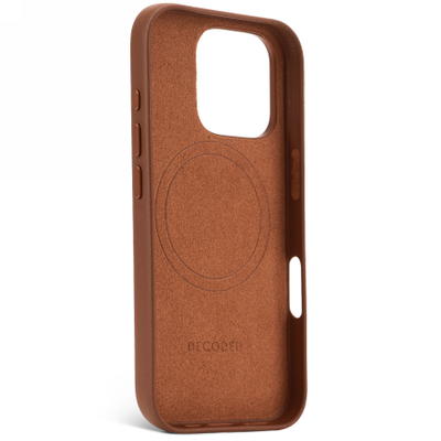 Decoded Leather Backcover case with MagSafe for iPhone 16 Pro - brown