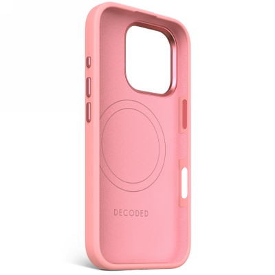 Decoded AntiMicrobial Silicone Stacks Backcover with MagSafe for iPhone 16 Pro - Pink