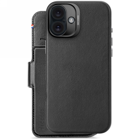 Decoded Leather Detachable Wallet MagSafe Case with Wallet for iPhone 16 Plus - Black