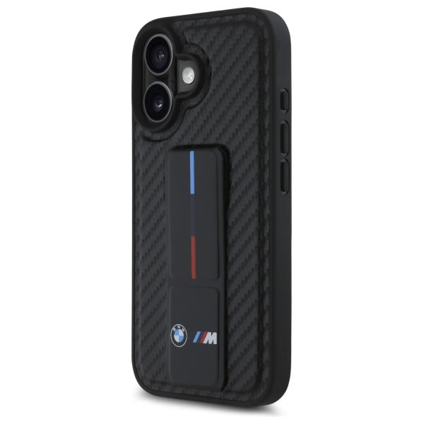 BMW M Grip Stand Smooth and Carbon case for iPhone 16 - black