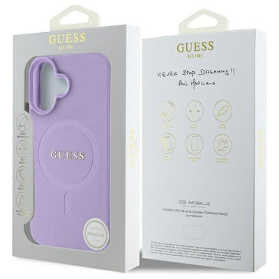 Guess Saffiano MagSafe iPhone 16 Case - Purple