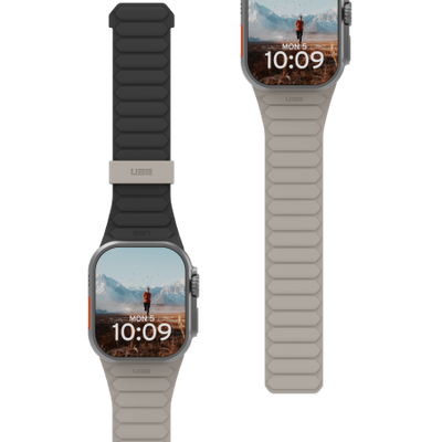 UAG Pathfinder Silicone Double-Sided Magnetic Strap for Apple Watch 42 / 44 / 45 / 46 / 49mm - Black-Gray