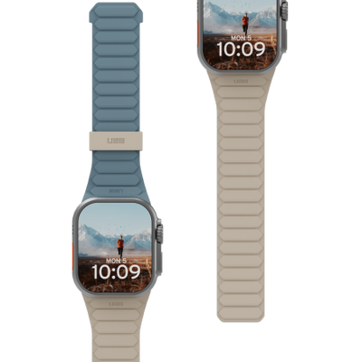 UAG Pathfinder Silicone Double-Sided Magnetic Strap for Apple Watch 42 / 44 / 45 / 46 / 49mm - Gray-Blue