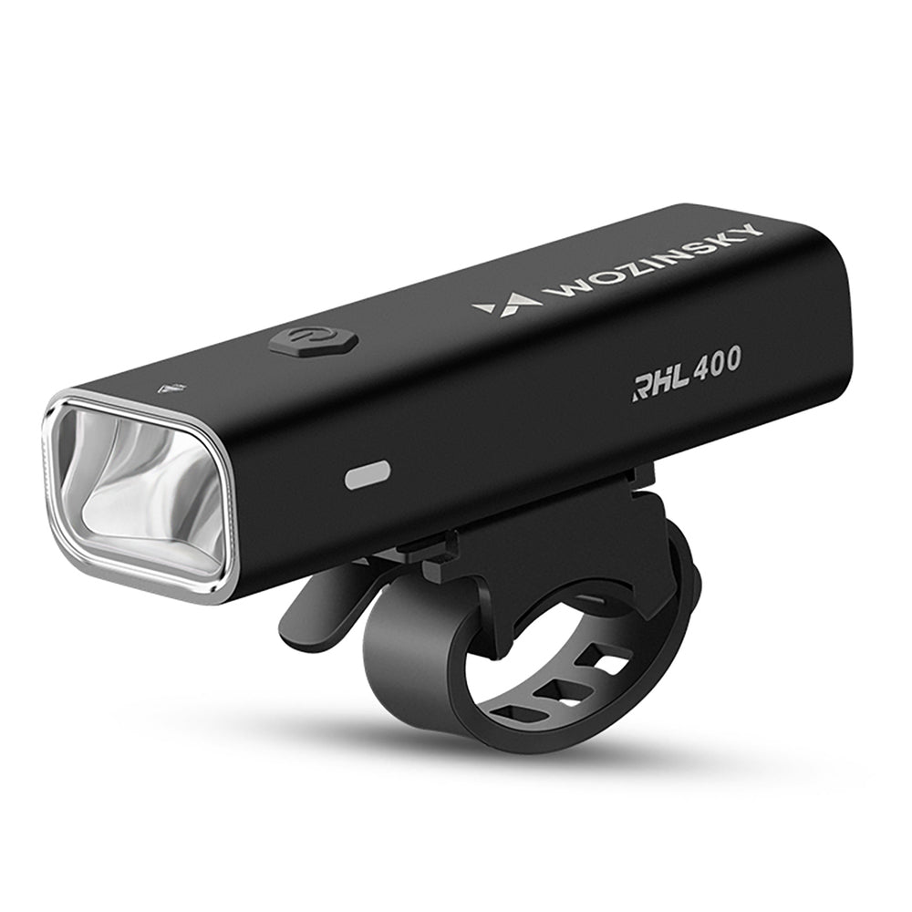 Wozinsky WSBLB2 Front (400 lm) and Rear USB-C Bike Light Set - Black