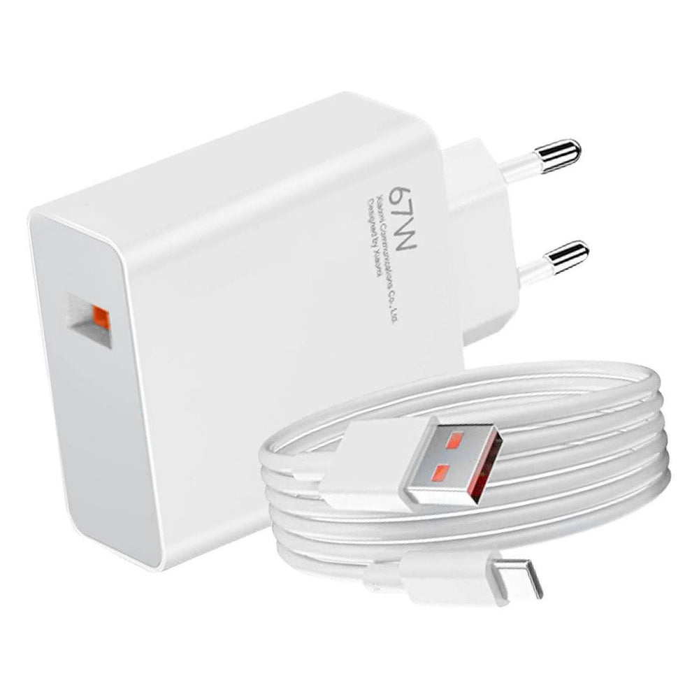 Ładowarka sieciowa Xiaomi BHR9465EU 67W 6.2A USB-A z kabelis USB-C - biała