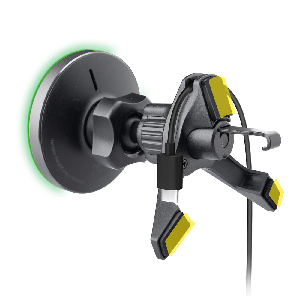 Išmaniojo telefono laikiklis su belaidžiu įkrovikliu SBS TESUPMAGWIR15W, skirtas oro išleidimo angai, suderinamas su „MagSafe“ - juodas