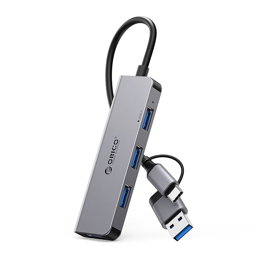 „Orico YSA5-U3“ USB-A/USB-C šakotuvo prijungimo stotelė, 3x USB-A 2.0 + 1x USB-A 3.0 - pilka