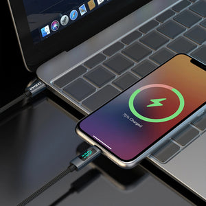 Dudao L7C USB-C - USB-C 100W Cable with LED Display 1m - Black