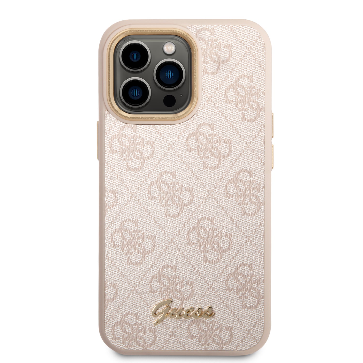 Guess 4G Vintage Gold Logo case for iPhone 14 Pro Max - pink