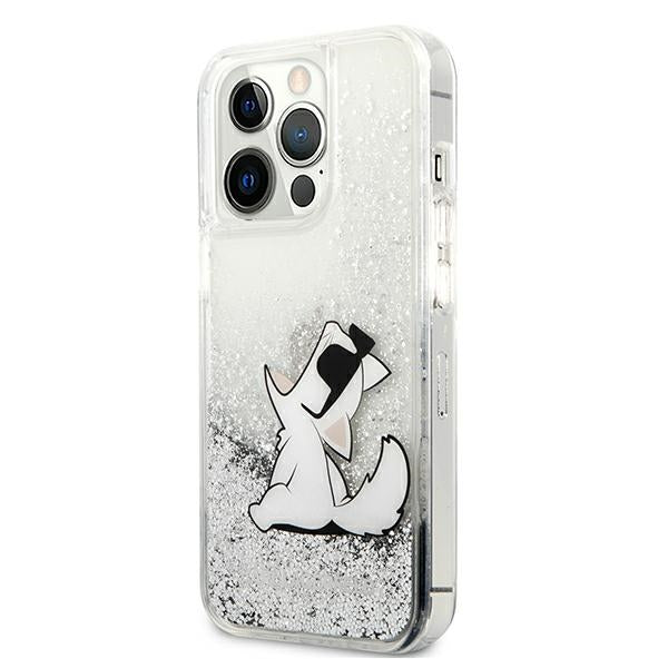 Karl Lagerfeld Liquid Glitter Choupette Fun case for iPhone 13 Pro Max 6.7" - silver