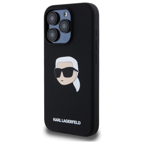 Karl Lagerfeld KLHMP15LSKHPPLK iPhone 15 Pro 6.1" black/black hardcase Silicone Karl Head Print MagSafe