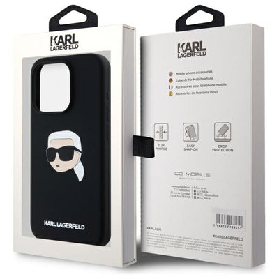 Karl Lagerfeld KLHMP15LSKHPPLK iPhone 15 Pro 6.1" black/black hardcase Silicone Karl Head Print MagSafe