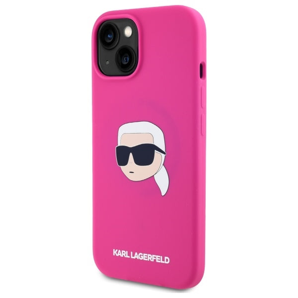 Karl Lagerfeld KLHMP15SSKHPPLF iPhone 15 6.1" fuchsia/fuschia hardcase Silicone Karl Head Print MagSafe