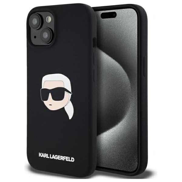 Karl Lagerfeld KLHMP15SSKHPPLK iPhone 15 6.1" black/black hardcase Silicone Karl Head Print MagSafe