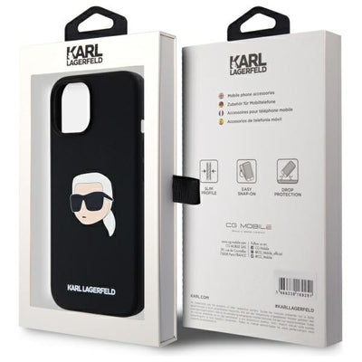 Karl Lagerfeld KLHMP15SSKHPPLK iPhone 15 6.1" black/black hardcase Silicone Karl Head Print MagSafe