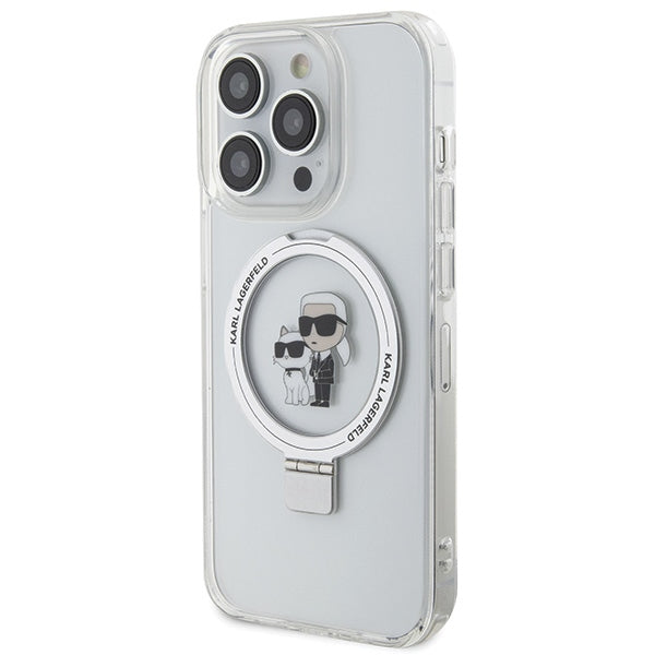 Karl Lagerfeld KLHMP15XHMRSKCH iPhone 15 Pro Max 6.7" white/white hardcase Ring Stand Karl&amp;Choupette MagSafe