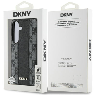 DKNY Leather Checkered Pattern MagSafe Case for Samsung Galaxy S25 Black