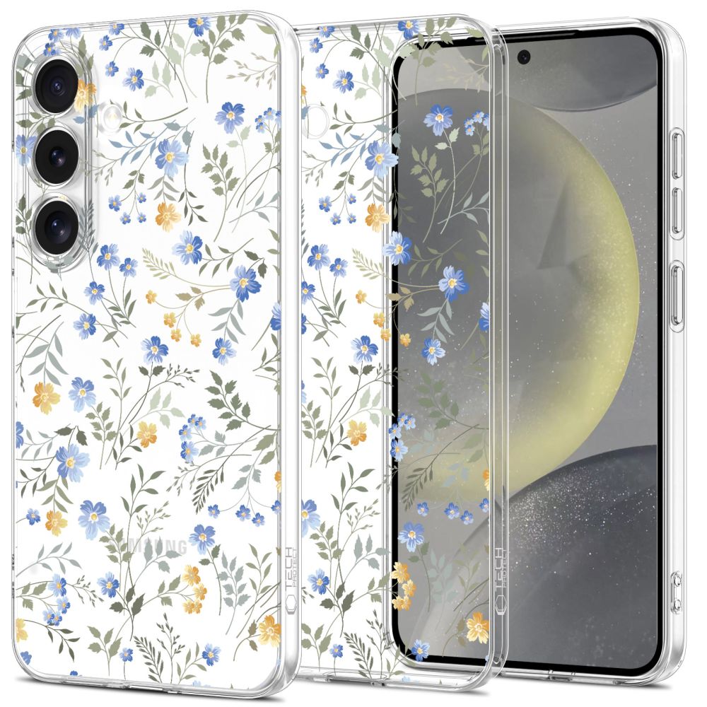 Tech-Protect FlexAir Case for Samsung Galaxy S25 - Daisies with Leaves