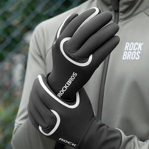 Rockbros Full Waterproof Cycling Gloves, Size: L/XL - Black