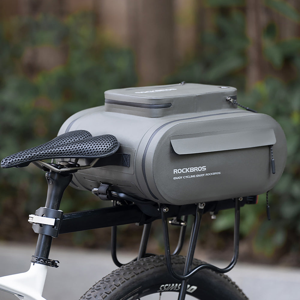 Rockbros waterproof bike pannier, for trunk, capacity 14l - gray
