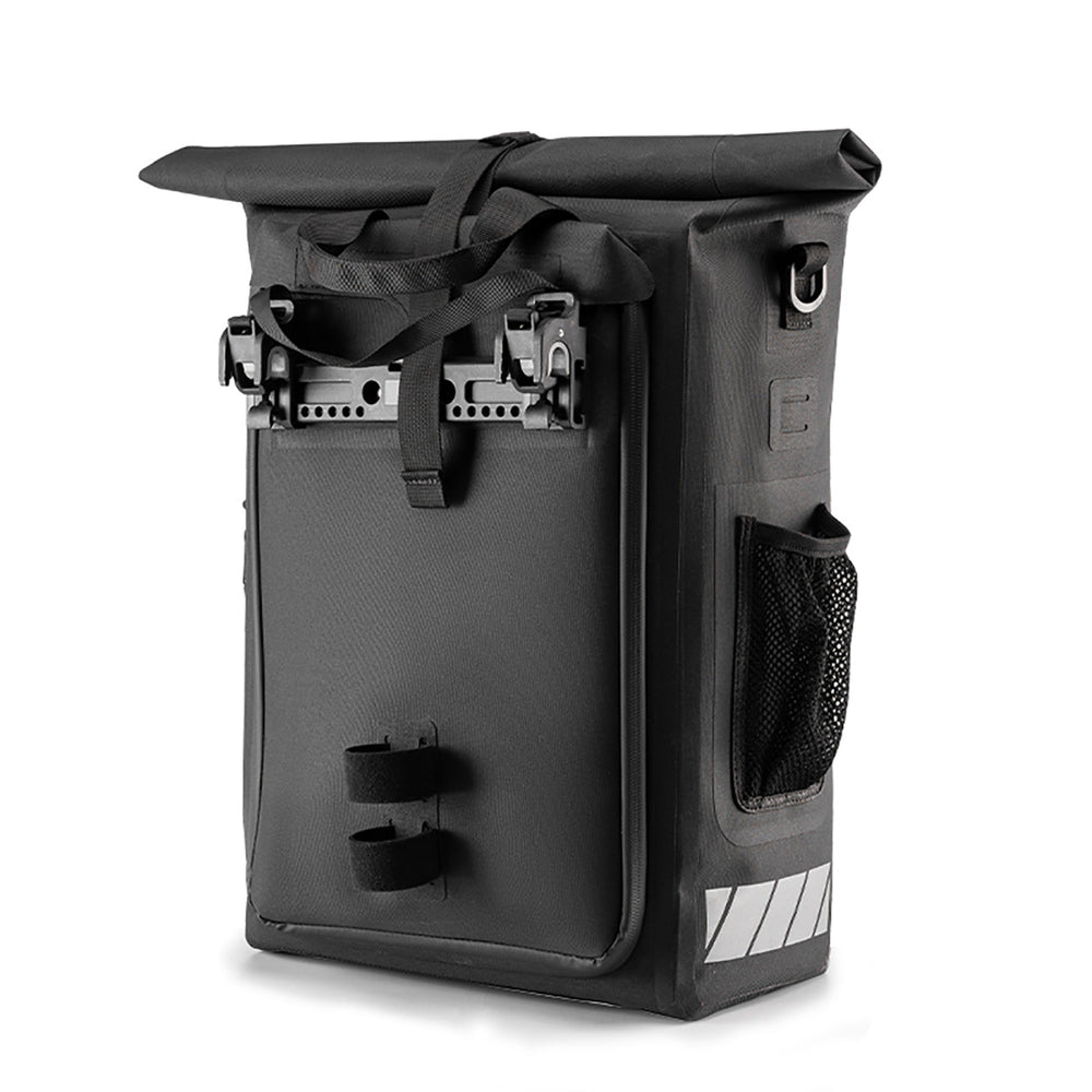 „Rockbros“ dviračio krepšys su kuprinės funkcija, atsparus vandeniui, su šalmo laikikliu, 18 l – juodas