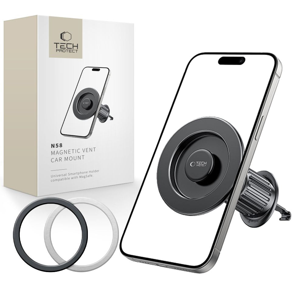 „Tech-Protect N58“ magnetinis „MagSafe“ laikiklis automobilio oro išleidimo angai – juodas