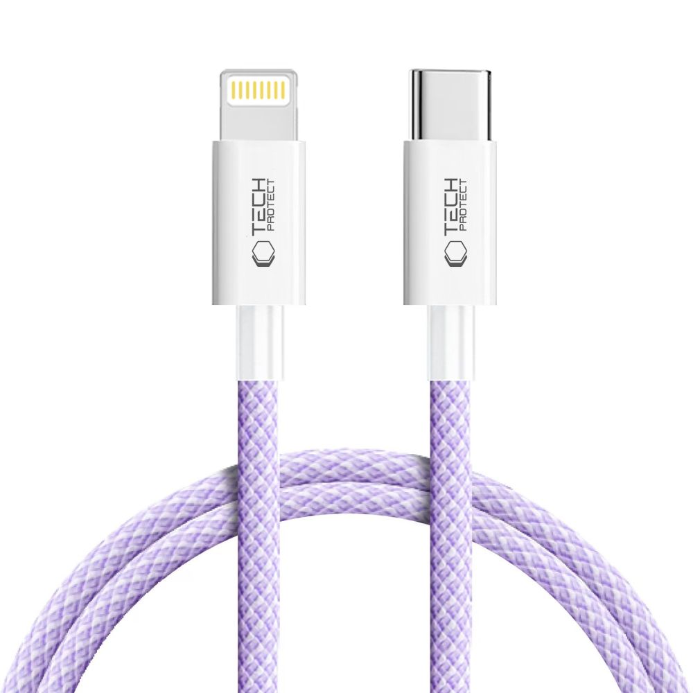 Tech-Protect Ultraboost Lite Lightning Cable PD60W/3A 1m - Purple