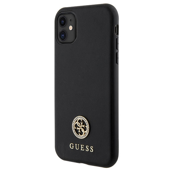 „Guess“ metalinis „Strass Logo iPhone 11“ / „Xr 6.1“ dėklas – juodas