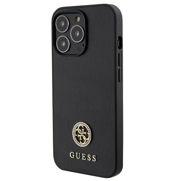 „Guess“ metalinis „Strass Logo iPhone 13 Pro 6.1“ dėklas – juodas